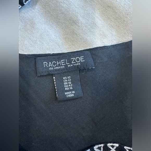 Rachel Zoe Linen Blend Embroidered Stitch Dress - Picture 8 of 9